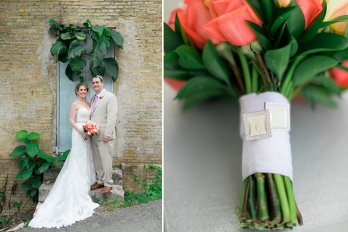 Jewish wedding in st thomas flowers and portrait collage